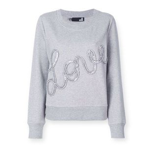 Love Moschino Embroidered Love Grey Sweater
